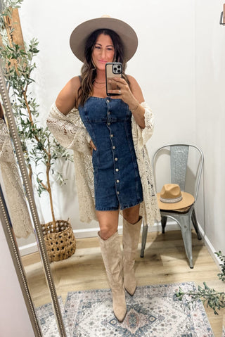 I’m Shining Button Denim Dress