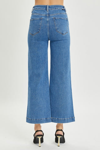 Risen High Rise Wide Leg Jeans