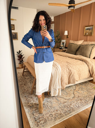 PREORDER Button Down Denim Blazer Plus Size