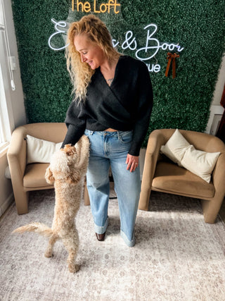 Sweet Things Criss Cross Sweater Black