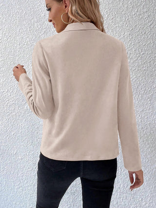 PREORDER Collared Neck Long Sleeve Jacket 4 colors