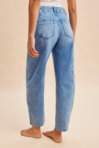 Anniewear COMFY TUMMY CONTROL STRETCH BARREL LEG TAPERED JEANS