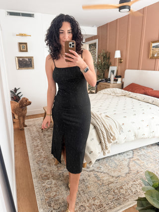 Slit Spaghetti Strap Midi Dress