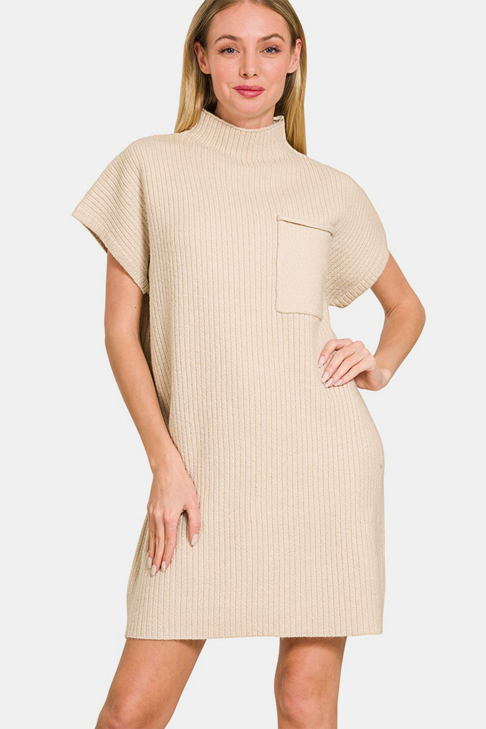 Short Sleeve Sweater Mini Dress Short Sleeve Sweater Mini Dress