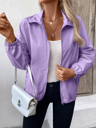 PREORDER Pocketed Zip Up Long Sleeve Jacket 4 colors