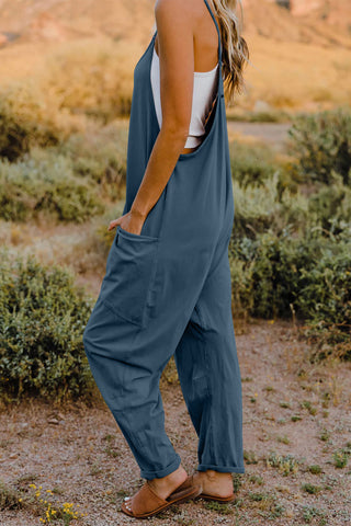 PREORDER  V-Neck Sleeveless Jumpsuit with Pockets 6+ colors