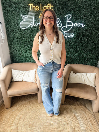 Carly Crochet Knit Vest