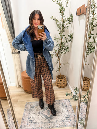 Vintage Washed Denim Tie Jacket