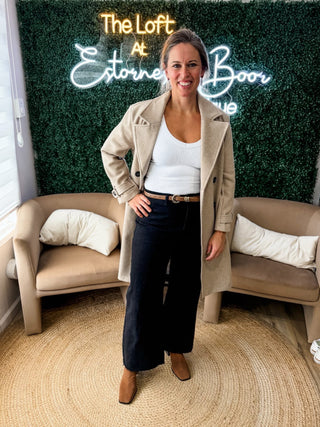 Anniewear Stretch Wide Leg Crop Black Denim