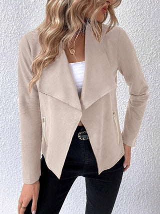 PREORDER Collared Neck Long Sleeve Jacket 4 colors