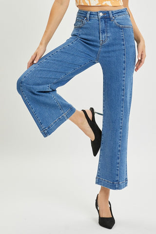 Risen High Rise Wide Leg Jeans