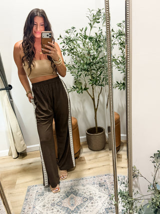 Leave It Lace Trimmed Pants