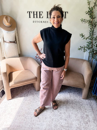 Risen Andrea High Rise Mauve Barrel Jeans