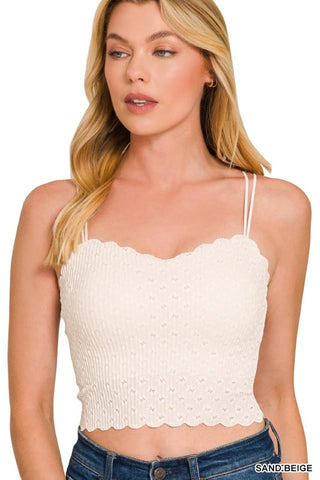 Delicate Flowers Seamless Bralette White