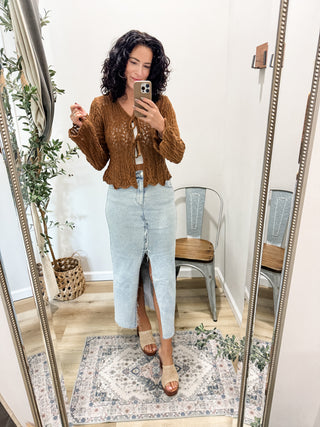 Love For Me Tie Front Cardigan