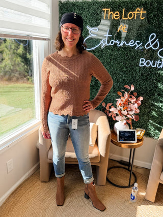 We’re Just Friends Pointelle Sweater