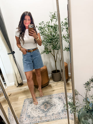 Anniewear High Waist Mom Shorts