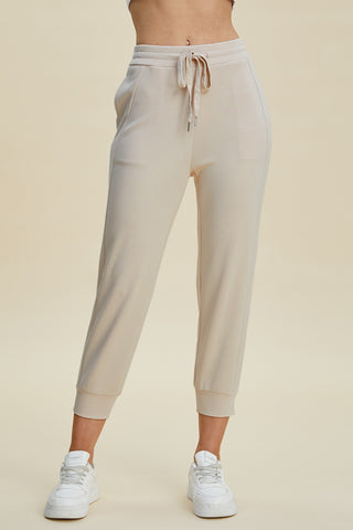 PREORDER Air Scuba Drawstring High Waist Cropped Pants