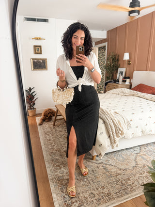 Slit Spaghetti Strap Midi Dress