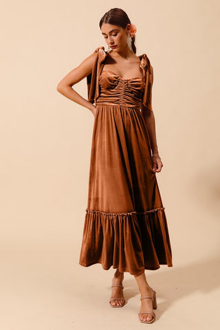 Holiday Ribbons Velvet Dress