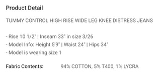 Risen Camila Tummy Control Knee Distress 2 colors