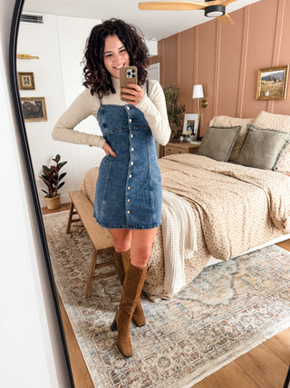 I’m Shining Button Denim Dress