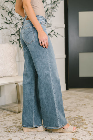 Judy Blue Adrian Mid Rise Retro Wide Leg