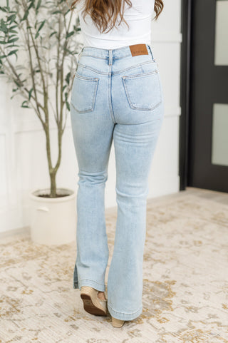 Judy Blue Alexis High Rise Control Top Slit Hem Slim Bootcut Jeans