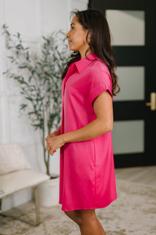 All of My Business Collared Shirt Dress