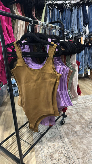 Essential Style Compression Bodysuit in Toffee