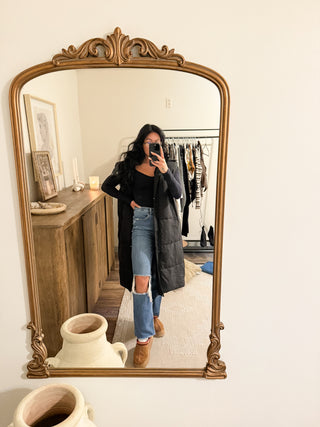 Compressive Sweetheart Neck Long Sleeve black