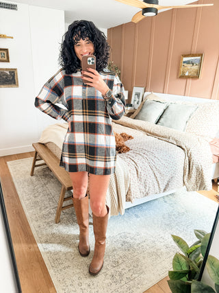 Make it Right Plaid Shirt Dress
