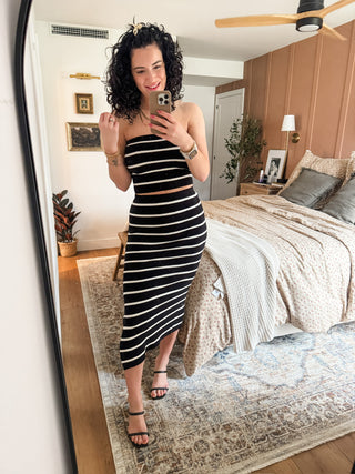 Striped Knit Tube Top