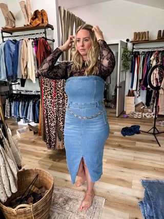 Here For More Denim Dress