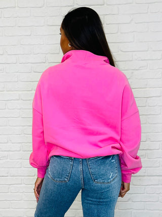 Bonbon Delight Half Zip Pullover in Pink