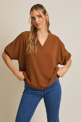 Don’t Give Me Up Roll Sleeve Top