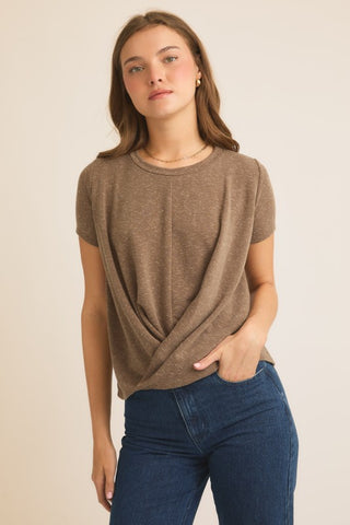 Hey Now Textured Twist Top