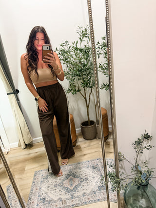 Leave It Lace Trimmed Pants