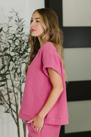Can't Quit You Drop Shoulder Top in Magenta