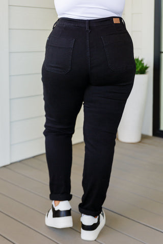 Judy blue Carmen Double Cuff Joggers in Black