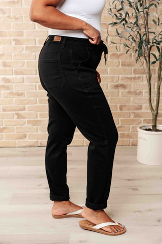 Judy blue Carmen Double Cuff Joggers in Black