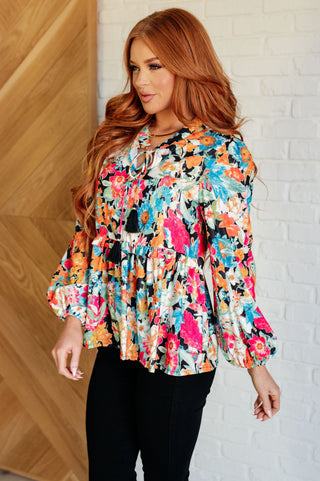 Carry Me Away Floral Peplum Blouse