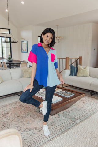 Color Me Cool Color Block Top