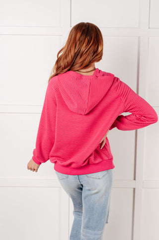 Crosswalk Textured Hoodie in Rose