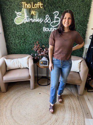 No Worries Open Knit Top