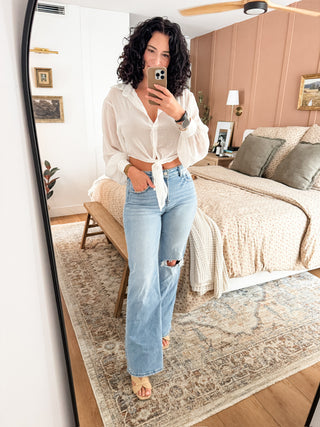 Risen Camila Tummy Control Knee Distress 2 colors