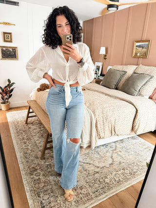 Risen Camila Tummy Control Knee Distress 2 colors