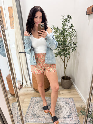Rose Print Floral Shorts