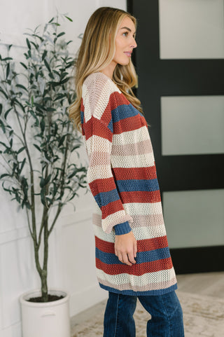 Definitely Dapper Striped Knit Cardigan