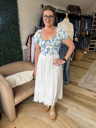 Floral Views Corset Tie Top